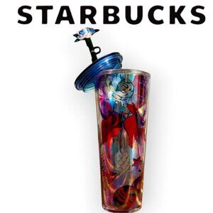 Starbucks Holiday 2023 Venti Cold Cup Wreath Straw Topper 24oz New Reusable Cup